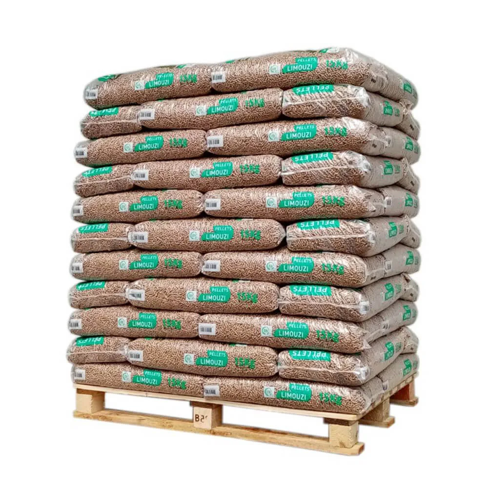 LIMOUZI Holzpellets – Palette mit 66 Säcken à 15 kg